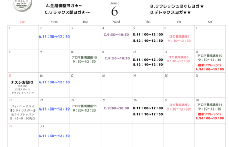 2025年6月　スケジュール